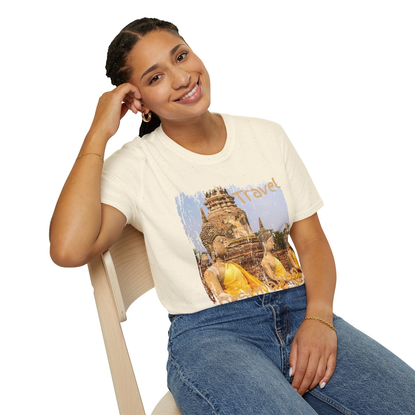 Buddha Temple Travel Graphic T-Shirt — Vintage Southeast Asia Vacation Tee Printify