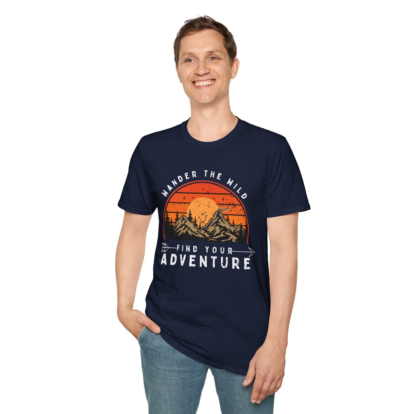 "Wander the Wild, Find Your Adventure" T-Shirt – For Outdoor Enthusiasts Printify