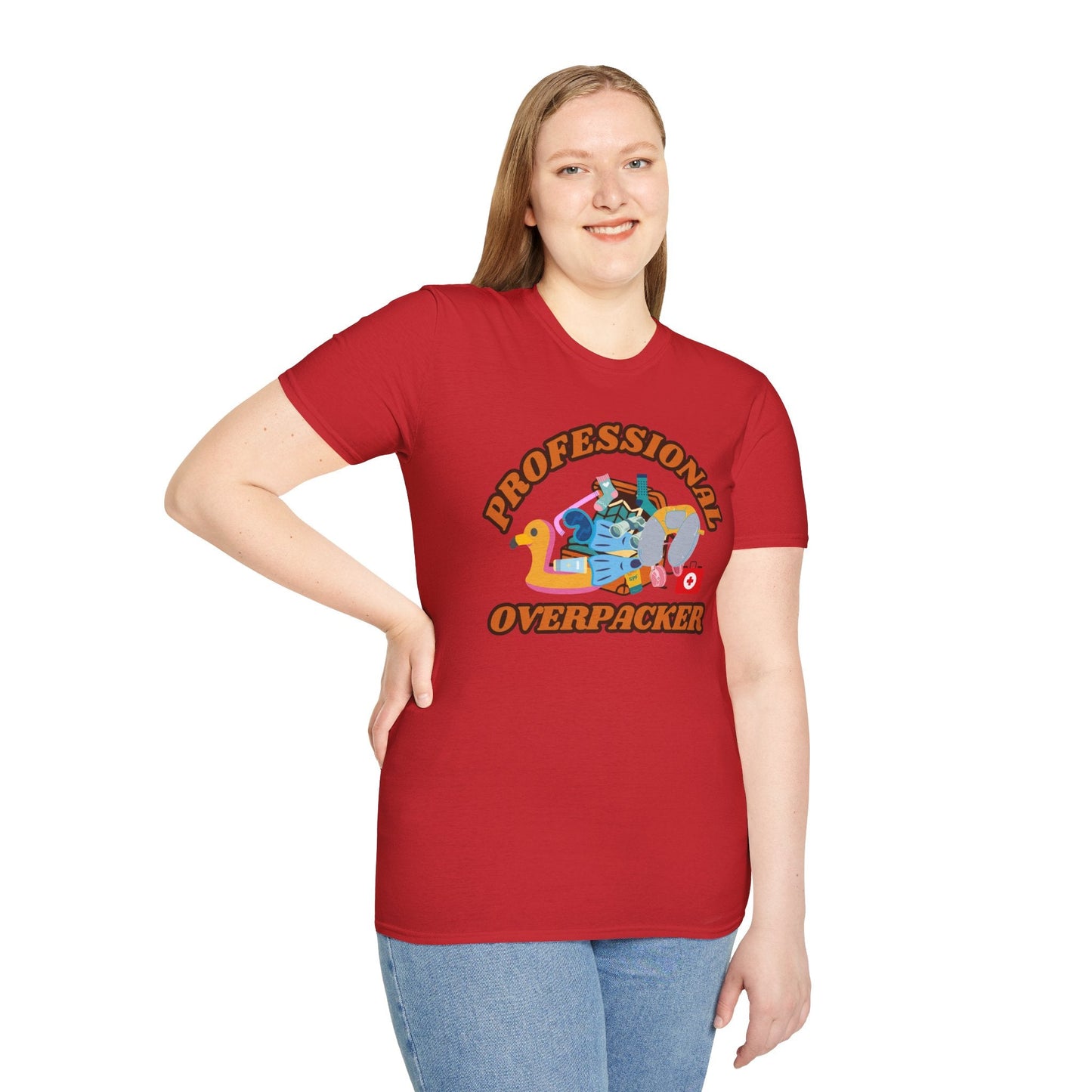 Professional Overpacker T-Shirt – Funny Travel Humor Tee for Frequent Travelers. Printify