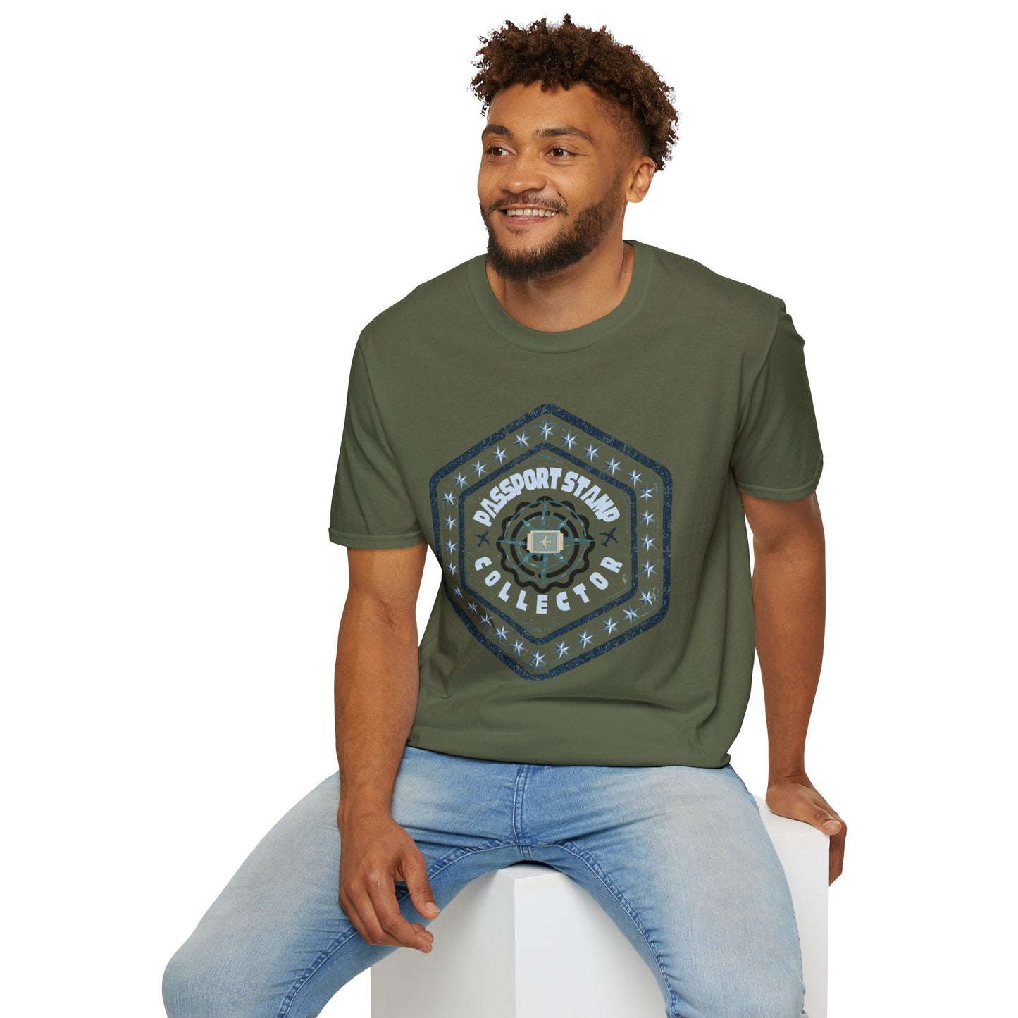 Passport Stamp Collector Unisex Soft-Style T-Shirt Printify