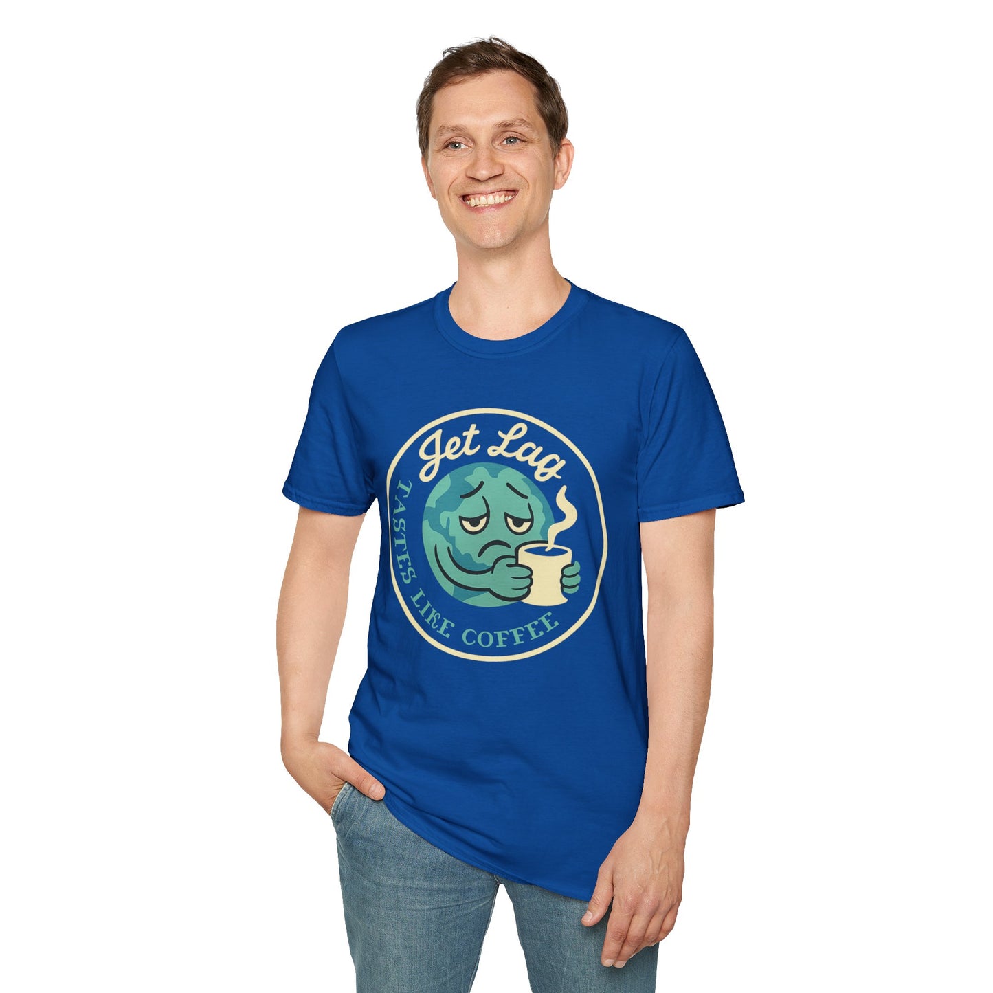 T-Shirt — “Jet Lag Tastes Like Coffee” Sleepy Planet Graphic Tee
