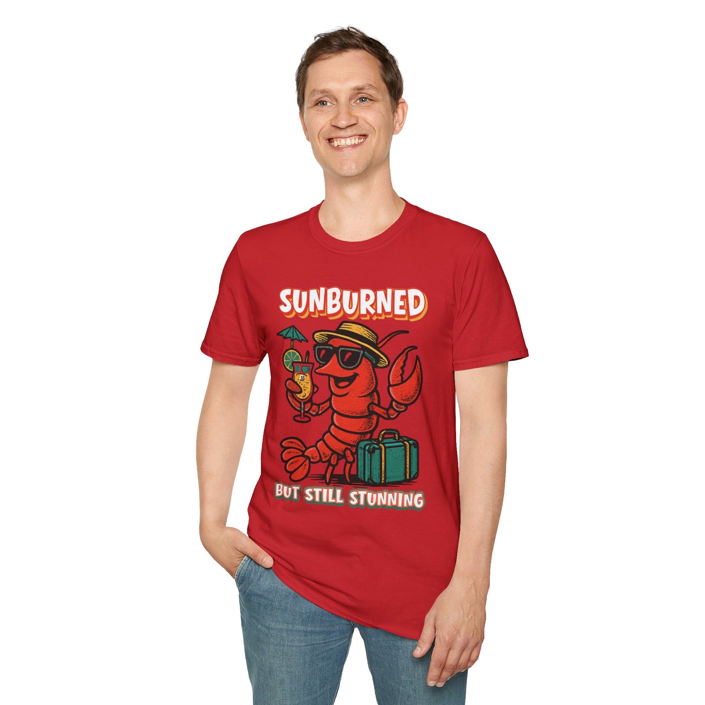"Sunburned but Still Stunning" Funny Unisex Lobster T-Shirt