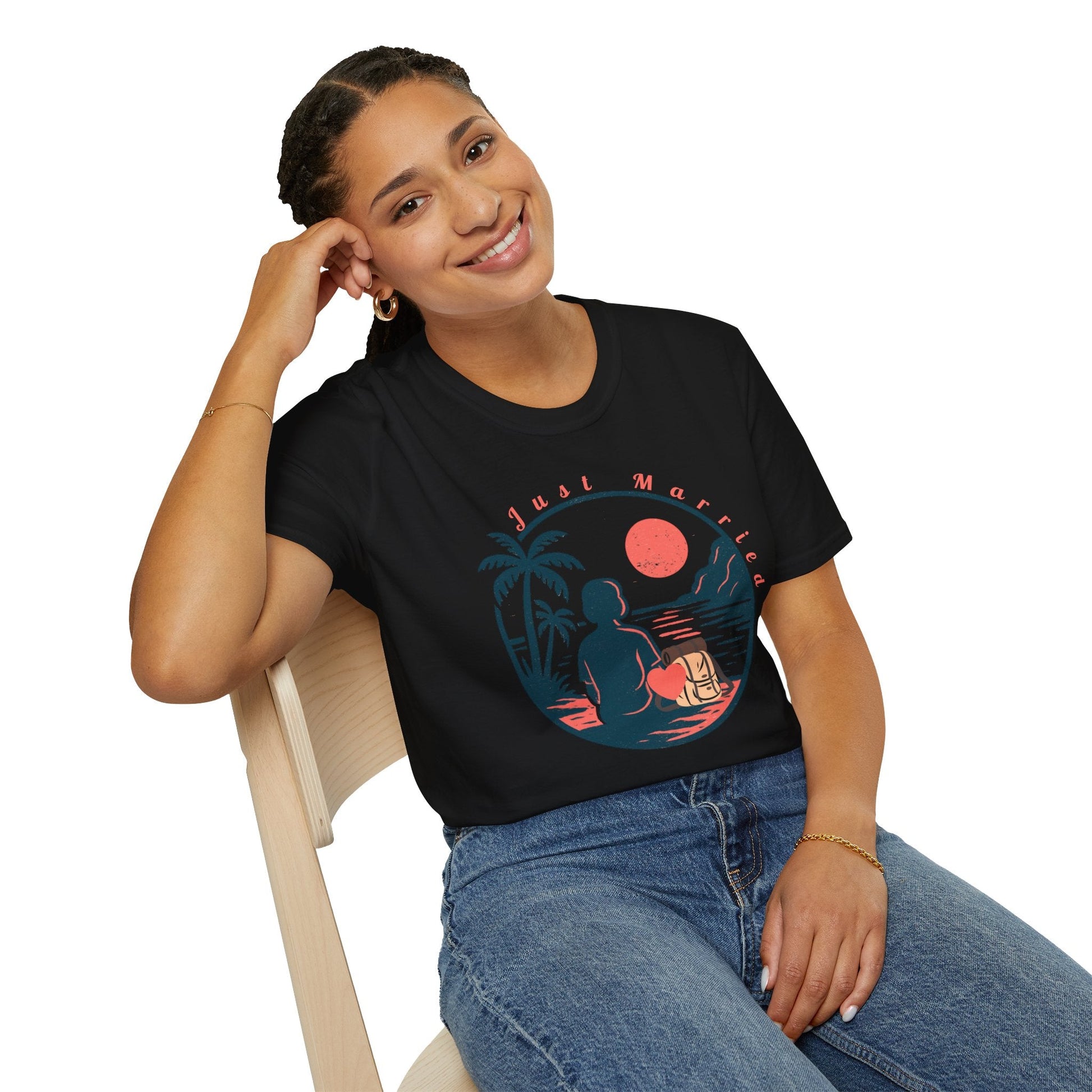 “Just Married” Women’s T-Shirt – The Perfect Blend of Humor and Sarcasm Printify