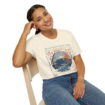 To Come True Scenic Dream T-Shirt — Inspirational Mountain Lake Graphic Tee