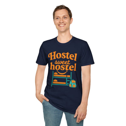 Hostel Sweet Hostel Unisex T-Shirt — Backpacking & Travel Bunk Tee Printify