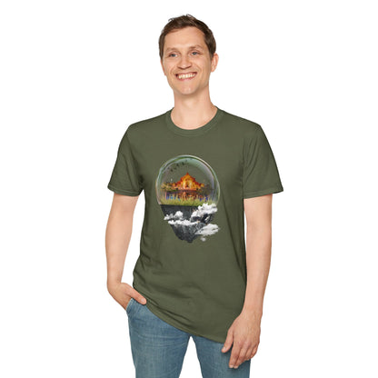 Unisex Image Manipulation "Castle Trapped in a Glass Case" Design for T-Shirt Printify