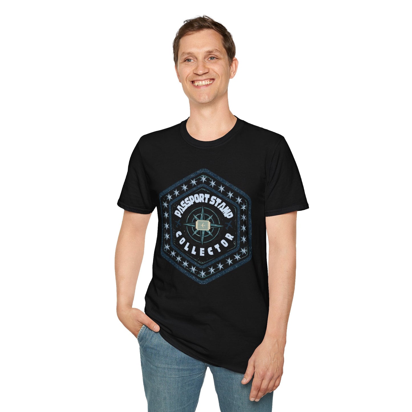 Passport Stamp Collector Unisex Soft-Style T-Shirt Printify