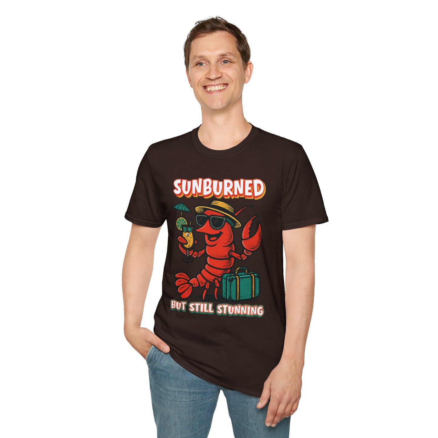 "Sunburned but Still Stunning" Funny Unisex Lobster T-Shirt