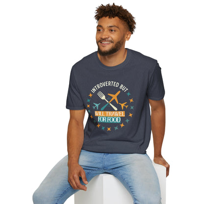 Introverted But Will Travel for Food T-Shirt — Foodie Travel Tee Printify