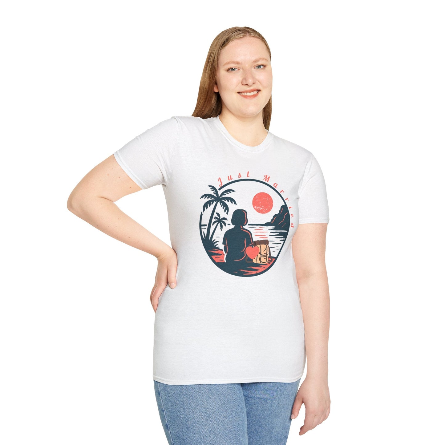 “Just Married” Women’s T-Shirt – The Perfect Blend of Humor and Sarcasm Printify