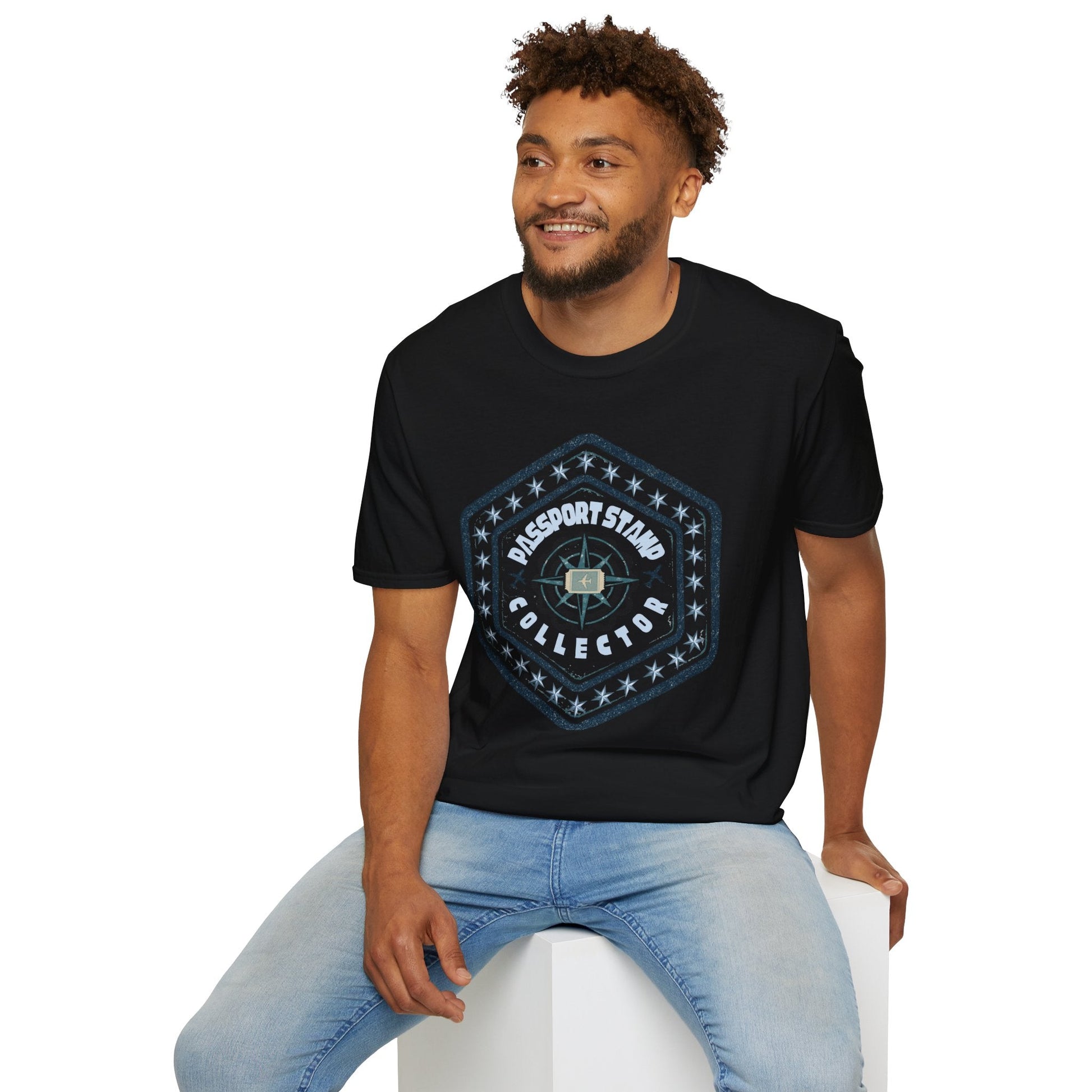 Passport Stamp Collector Unisex Soft-Style T-Shirt Printify