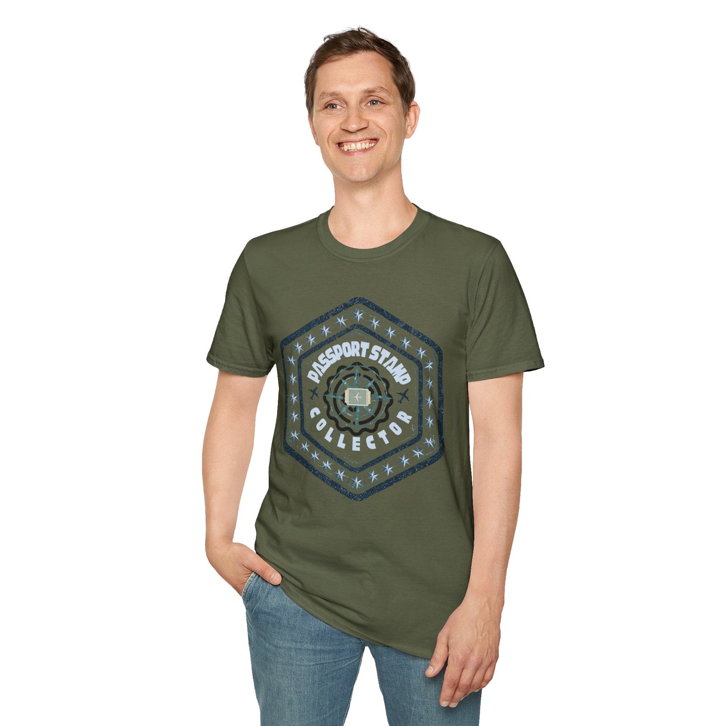 Passport Stamp Collector Unisex Soft-Style T-Shirt Printify