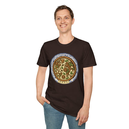 Unisex Pizza Lover's Funny Softstyle Travel T-Shirt - Born to Eat the World One Piece at a Time Printify