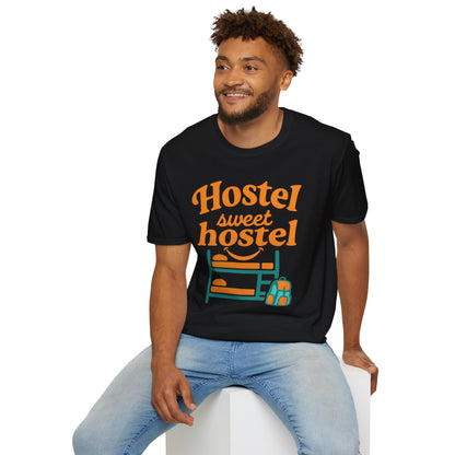 Hostel Sweet Hostel Unisex T-Shirt — Backpacking & Travel Bunk Tee Printify