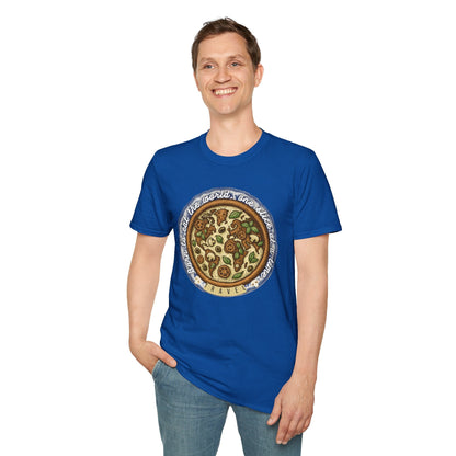 Unisex Pizza Lover's Funny Softstyle Travel T-Shirt - Born to Eat the World One Piece at a Time Printify