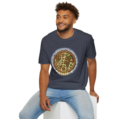 Unisex Pizza Lover's Funny Softstyle Travel T-Shirt - Born to Eat the World One Piece at a Time Printify