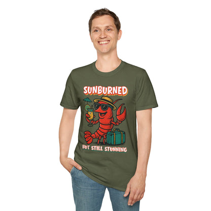"Sunburned but Still Stunning" Funny Unisex Lobster T-Shirt