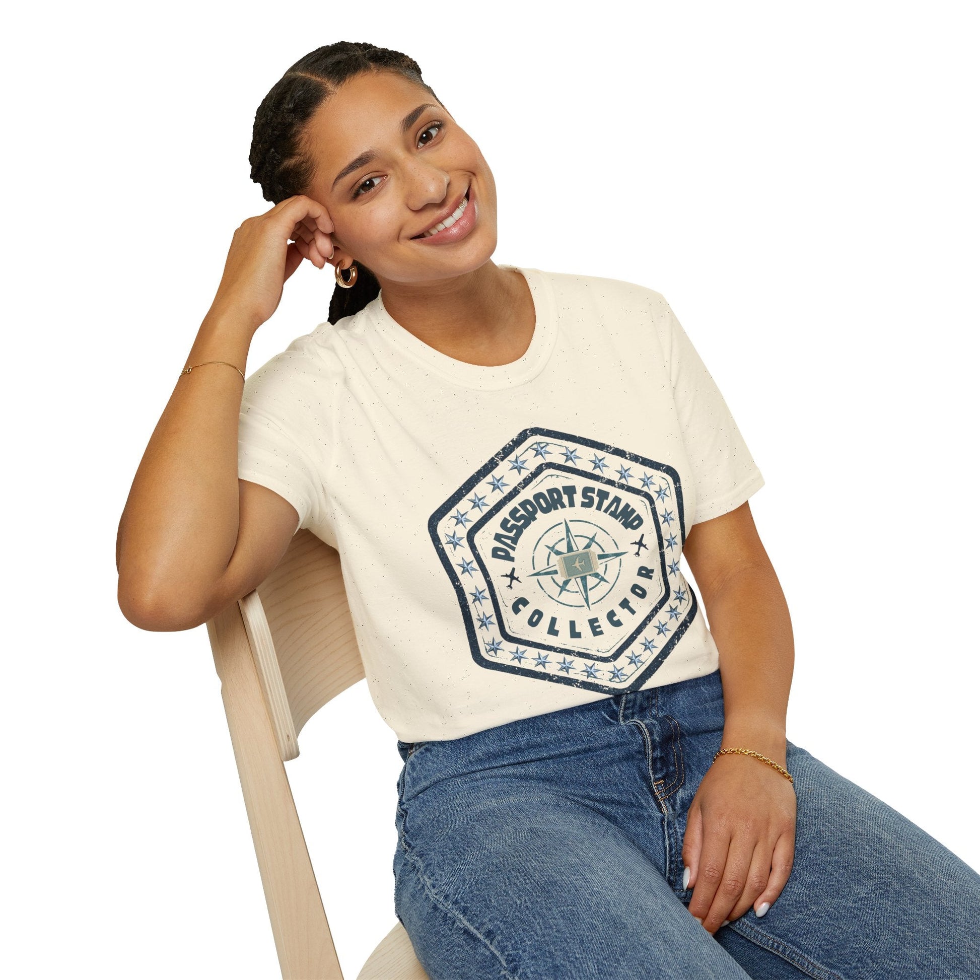 Passport Stamp Collector Unisex Soft-Style T-Shirt Printify
