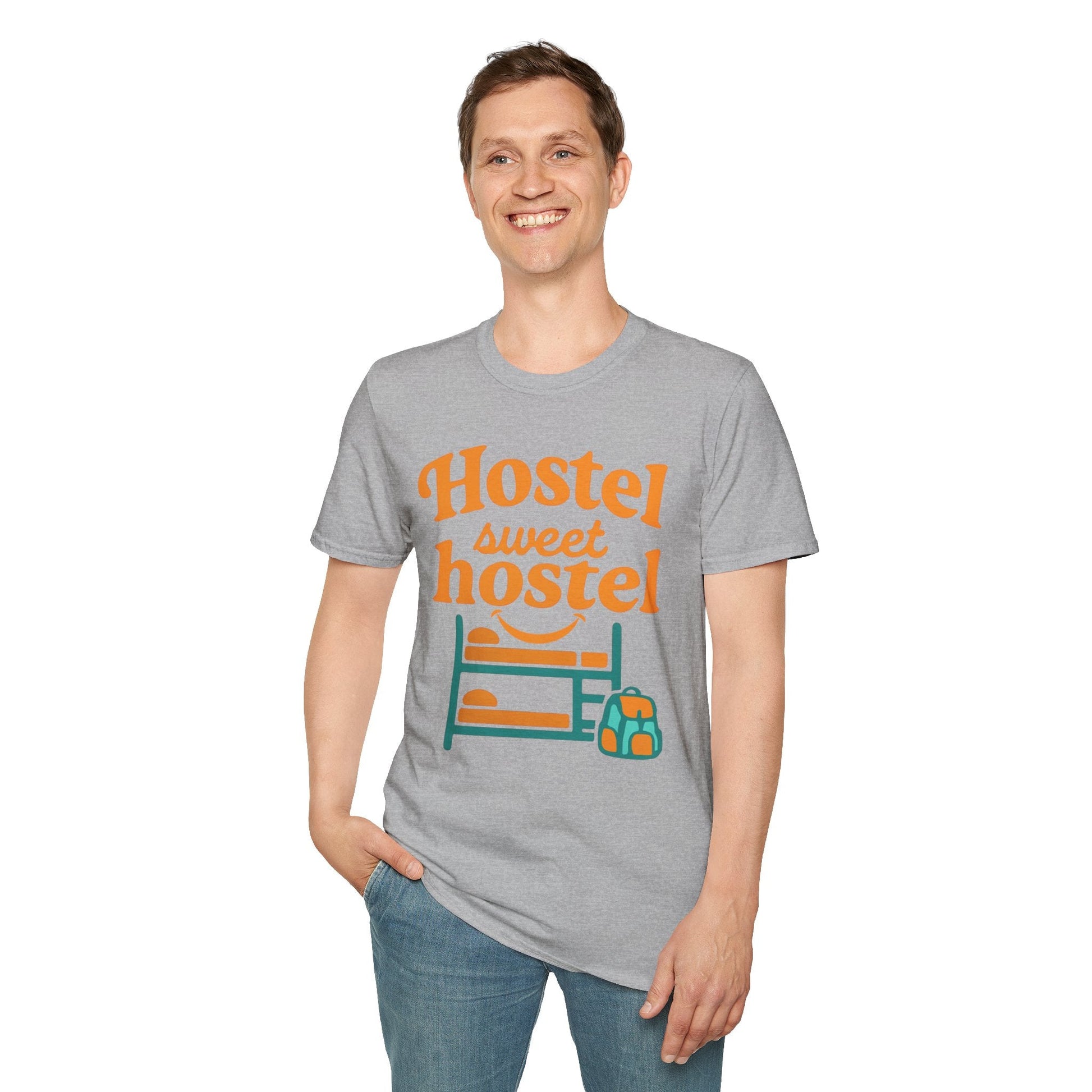 Hostel Sweet Hostel Unisex T-Shirt — Backpacking & Travel Bunk Tee Printify
