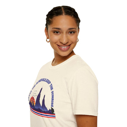 Leave the Schedule, Keep the Sunrise" T-Shirt -For Thailand Lovers Printify