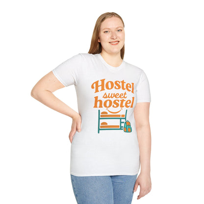 Hostel Sweet Hostel Unisex T-Shirt — Backpacking & Travel Bunk Tee Printify