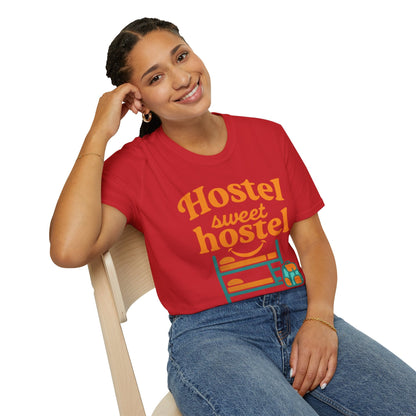 Hostel Sweet Hostel Unisex T-Shirt — Backpacking & Travel Bunk Tee Printify