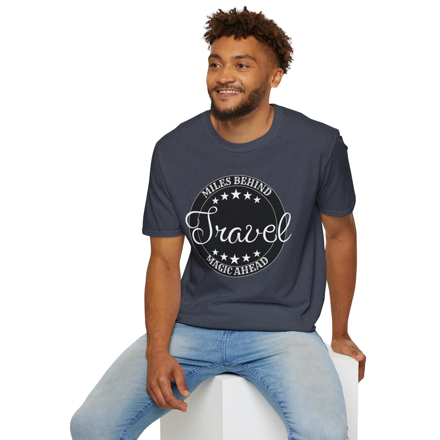 Travel T-Shirt - 'Miles Behind, Magic Ahead' Printify
