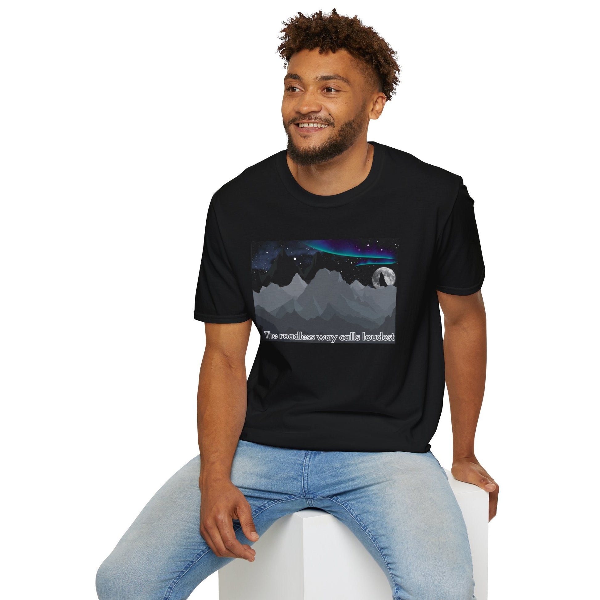Aurora Landscape Unisex T-Shirt - Soft and Comfy Night Sky Tee Printify