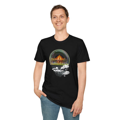 Unisex Image Manipulation "Castle Trapped in a Glass Case" Design for T-Shirt Printify