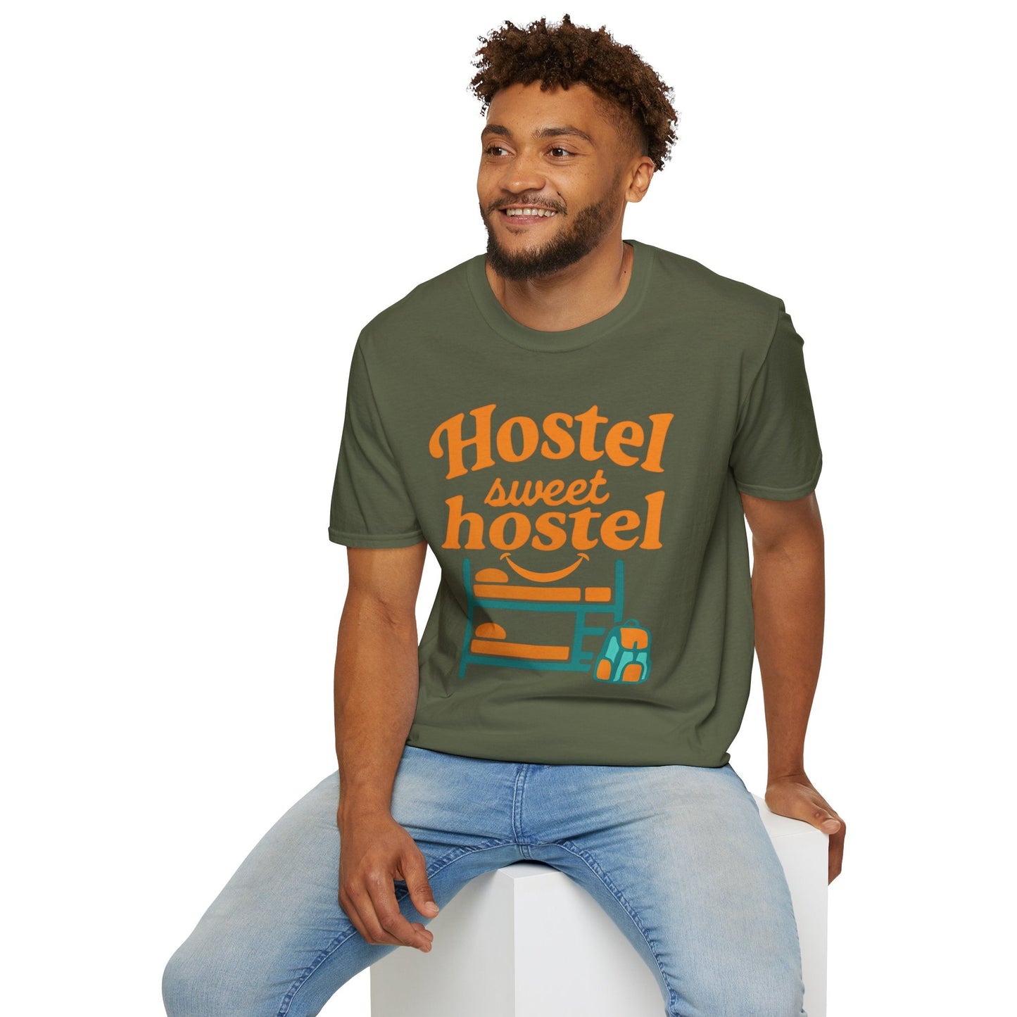 Hostel Sweet Hostel Unisex T-Shirt — Backpacking & Travel Bunk Tee Printify