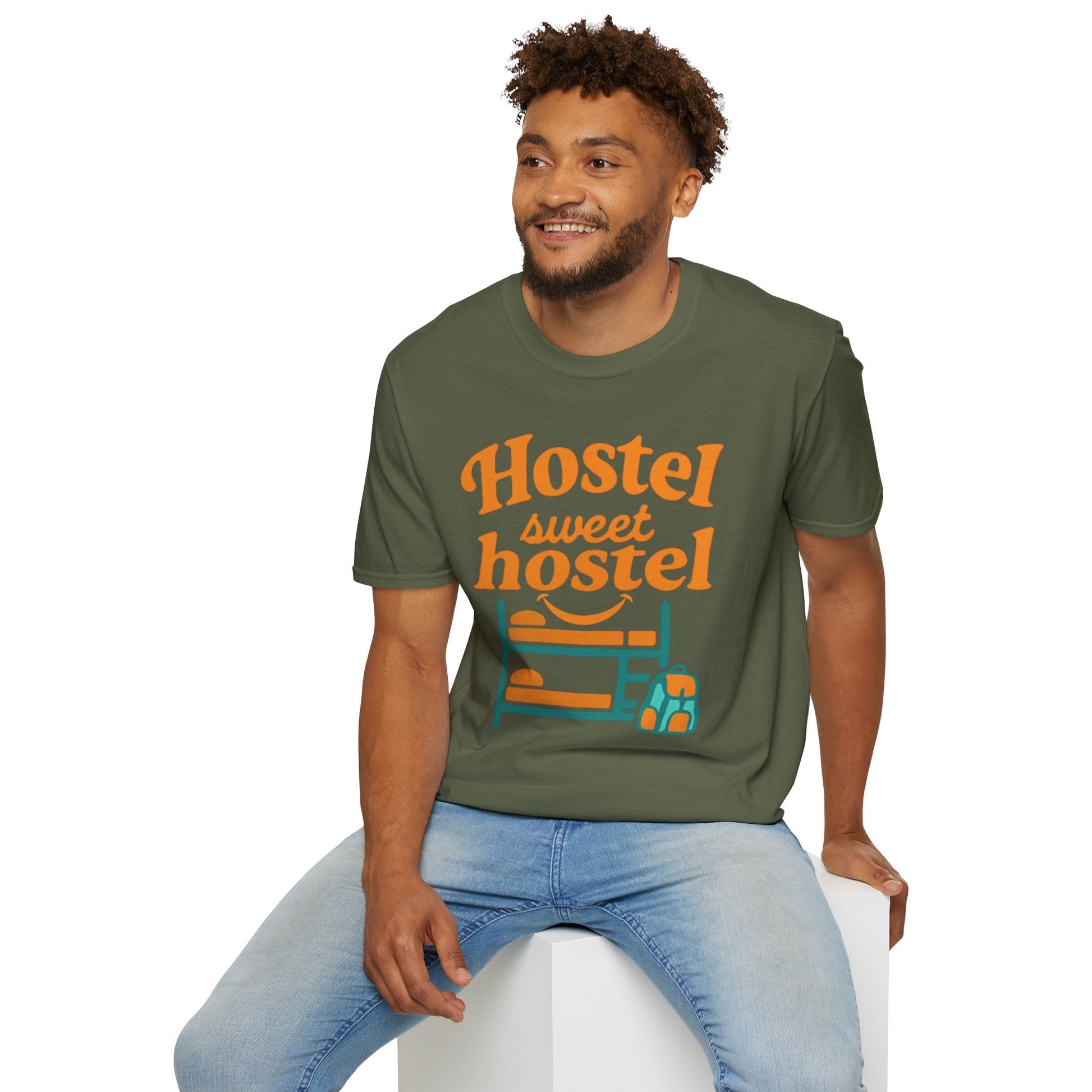 Hostel Sweet Hostel Unisex T-Shirt — Backpacking & Travel Bunk Tee Printify