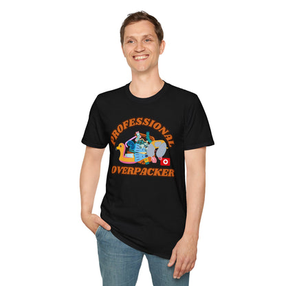 Professional Overpacker T-Shirt – Funny Travel Humor Tee for Frequent Travelers.