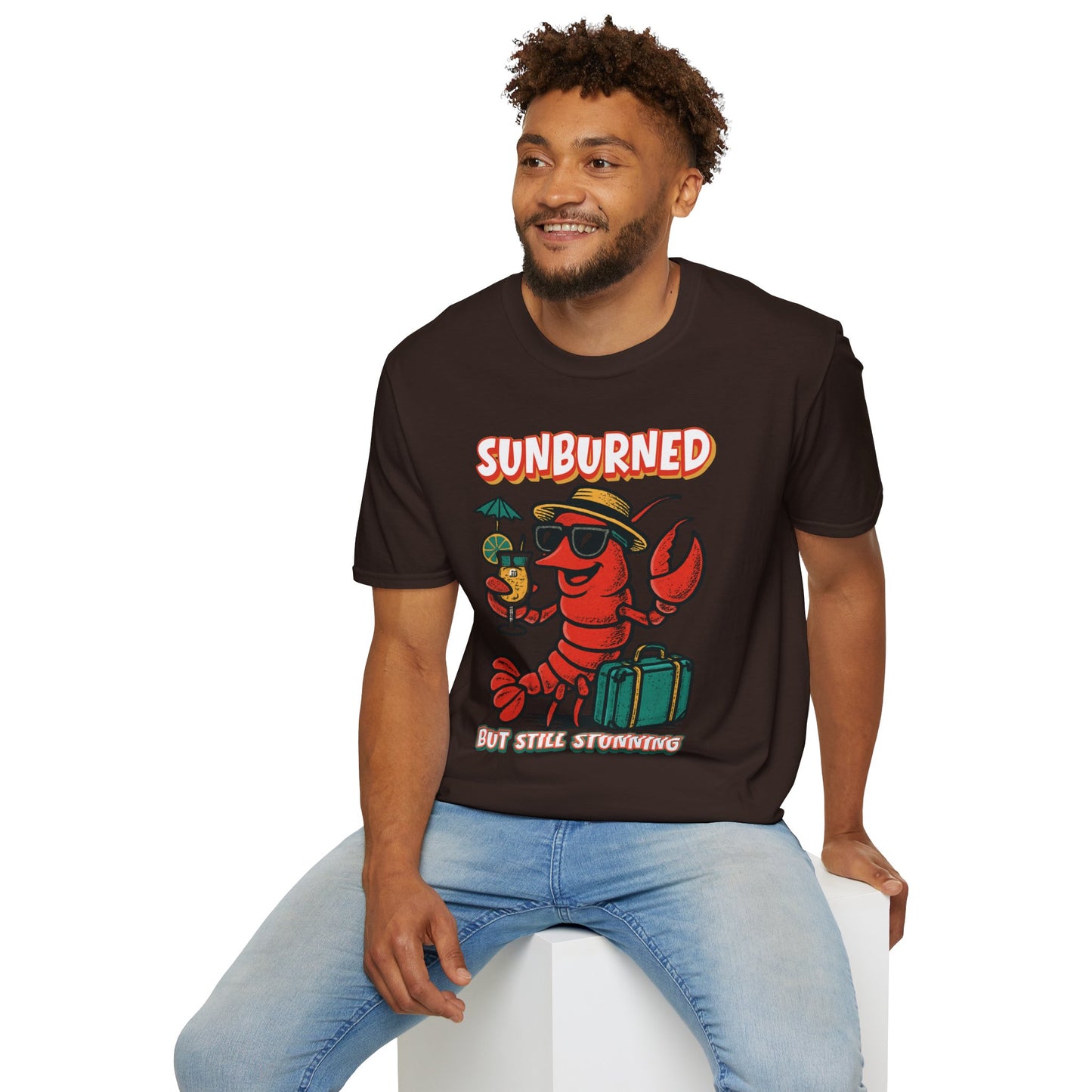 "Sunburned but Still Stunning" Funny Unisex Lobster T-Shirt