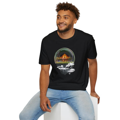 Unisex Image Manipulation "Castle Trapped in a Glass Case" Design for T-Shirt Printify