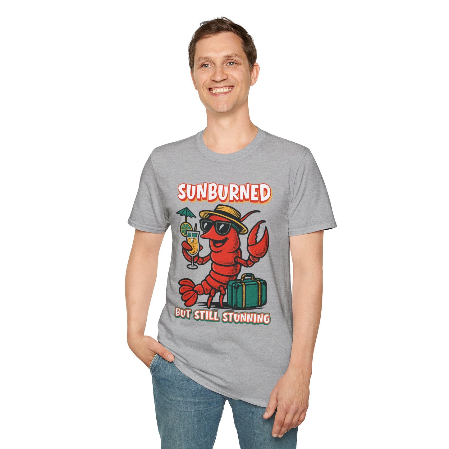 "Sunburned but Still Stunning" Funny Unisex Lobster T-Shirt