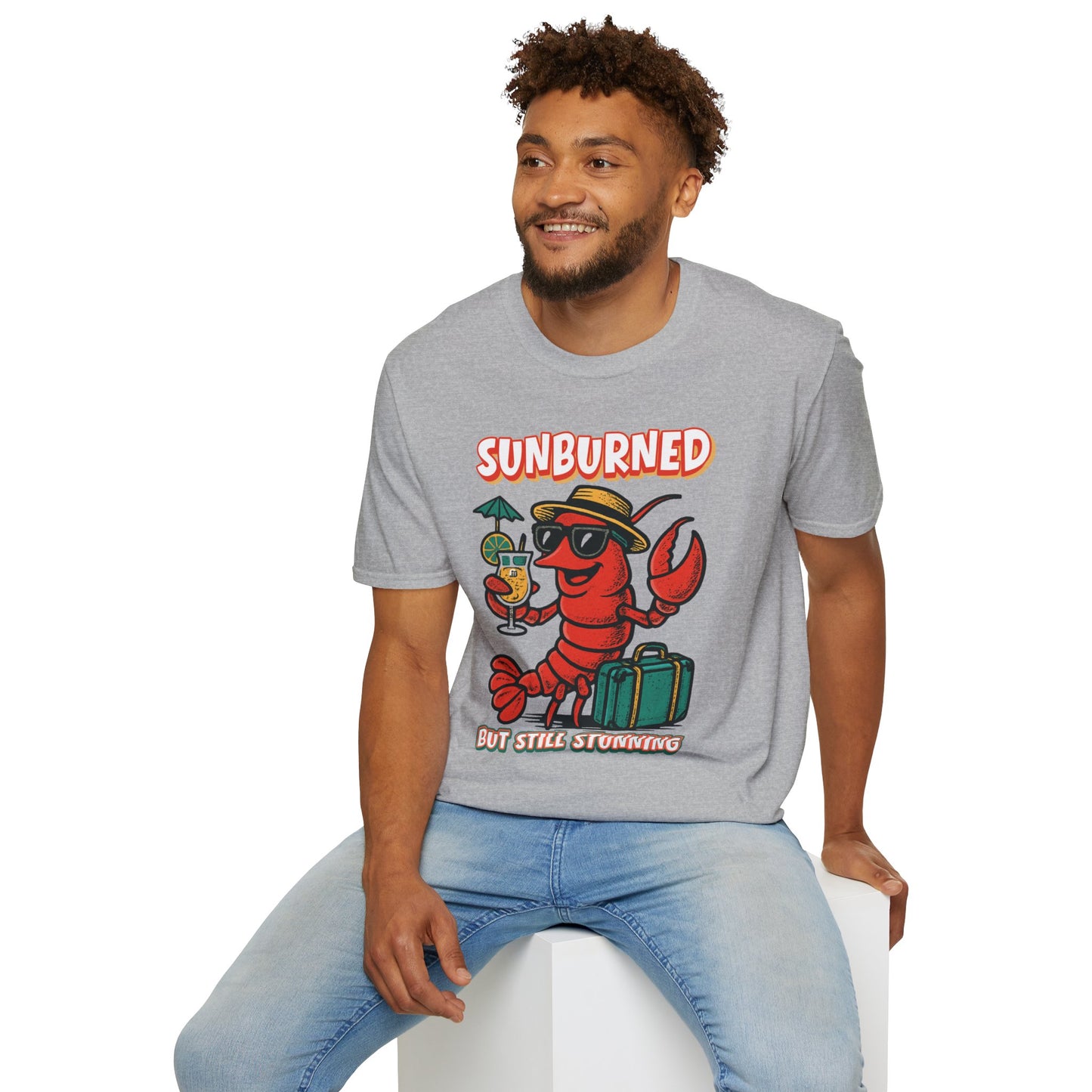 "Sunburned but Still Stunning" Funny Unisex Lobster T-Shirt