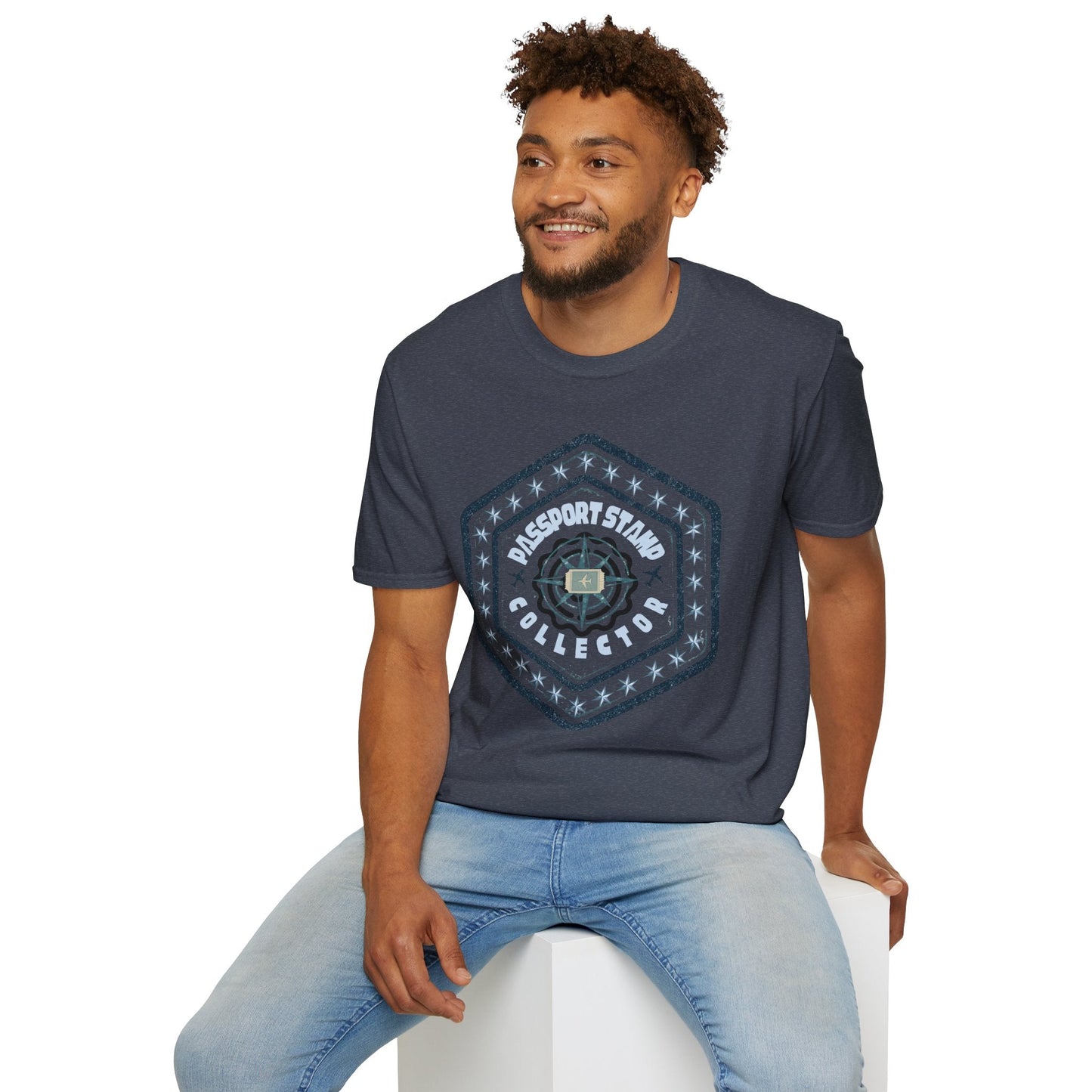 Passport Stamp Collector Unisex Soft-Style T-Shirt Printify