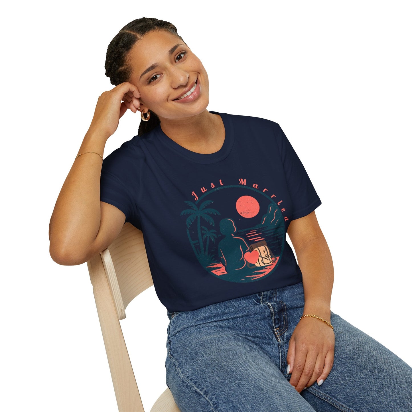 “Just Married” Women’s T-Shirt – The Perfect Blend of Humor and Sarcasm Printify