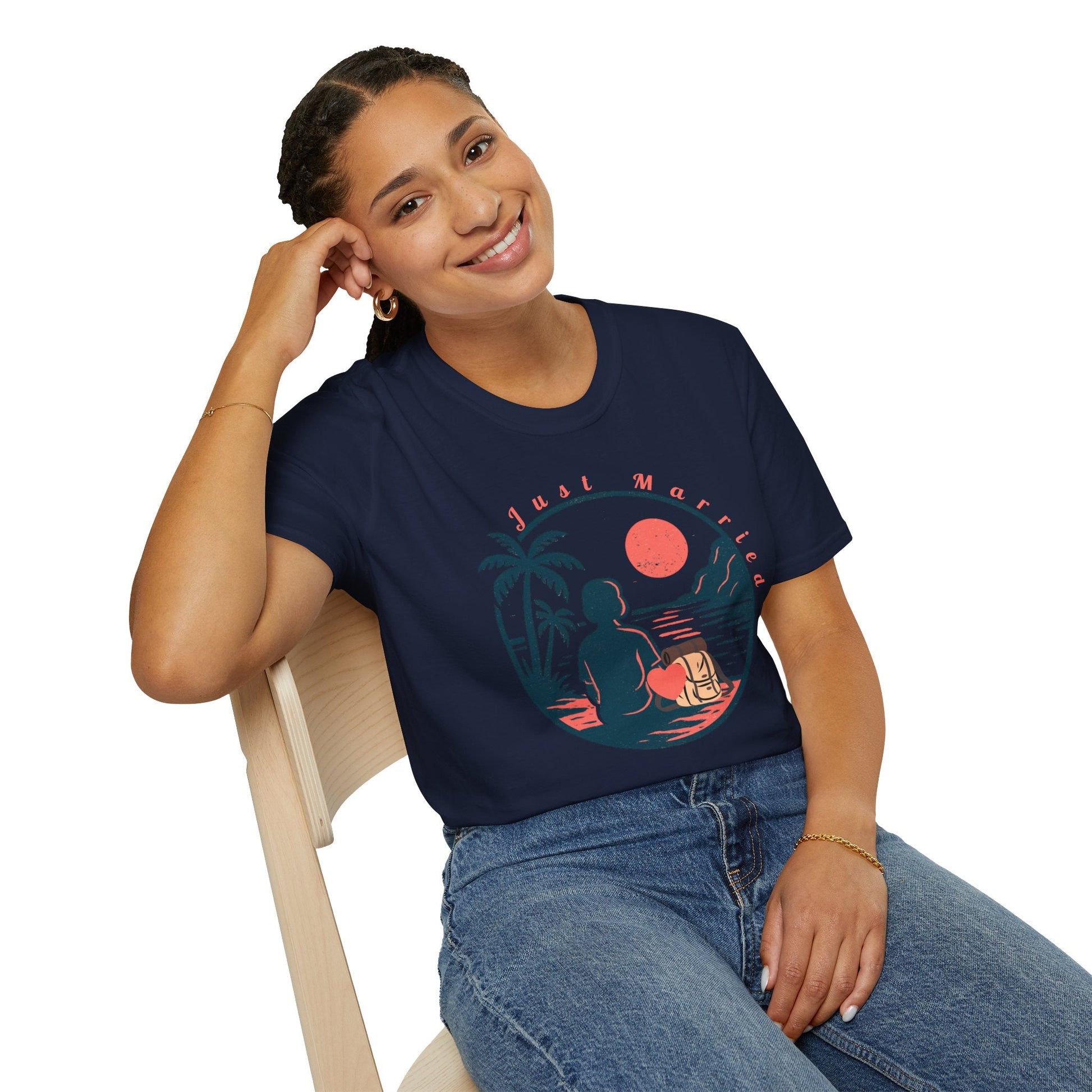 “Just Married” Women’s T-Shirt – The Perfect Blend of Humor and Sarcasm Printify