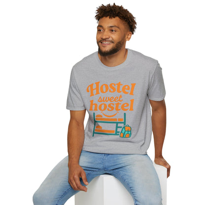 Hostel Sweet Hostel Unisex T-Shirt — Backpacking & Travel Bunk Tee Printify