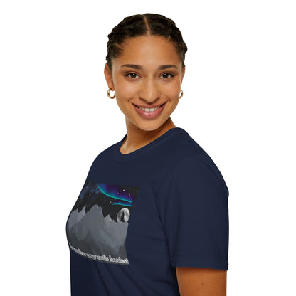 Aurora Landscape Unisex T-Shirt - Soft and Comfy Night Sky Tee Printify