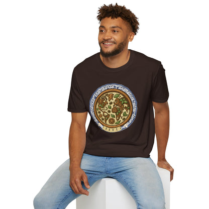 Unisex Pizza Lover's Funny Softstyle Travel T-Shirt - Born to Eat the World One Piece at a Time Printify