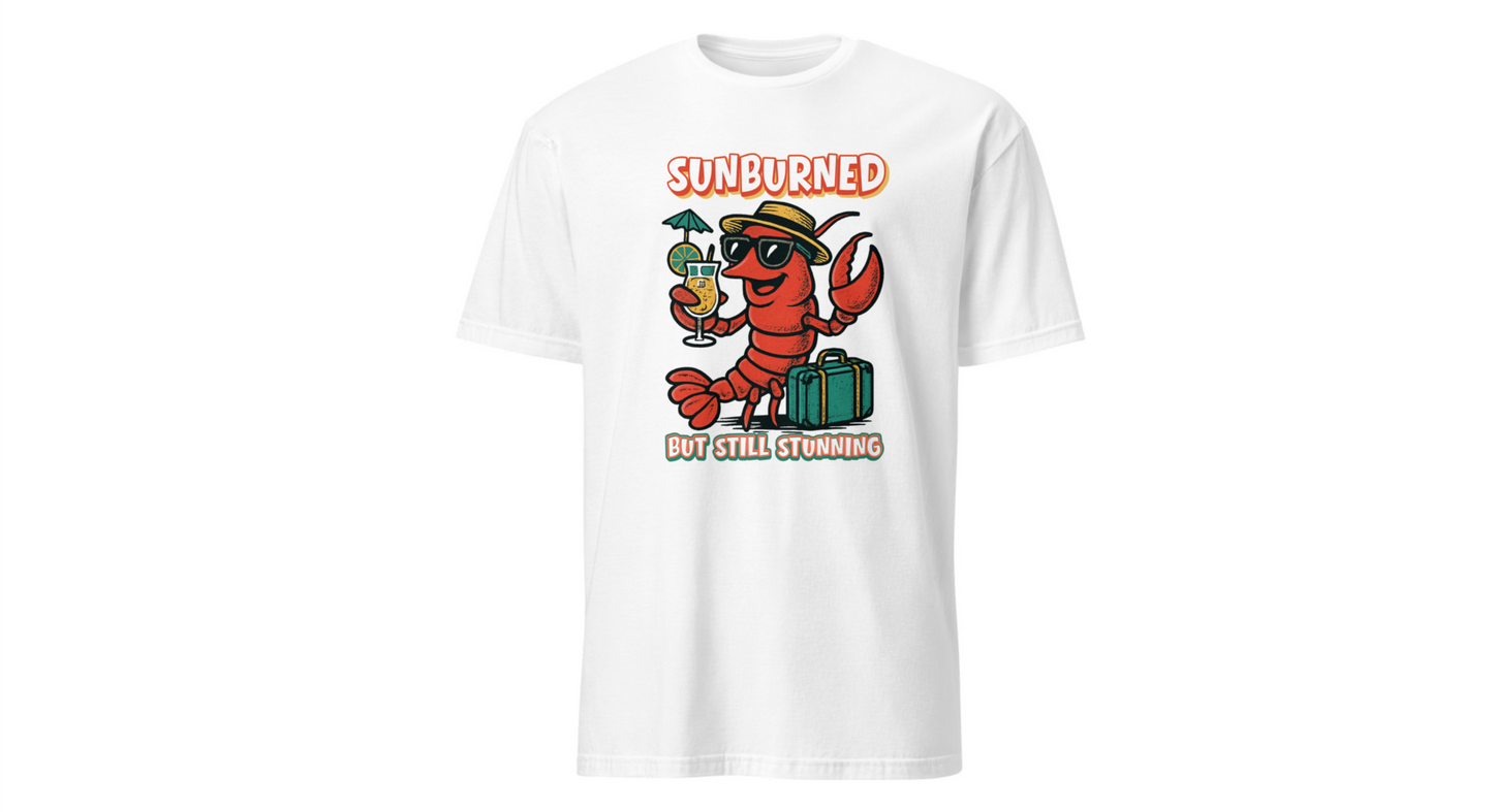 "Sunburned but Still Stunning" Funny Unisex Lobster T-Shirt