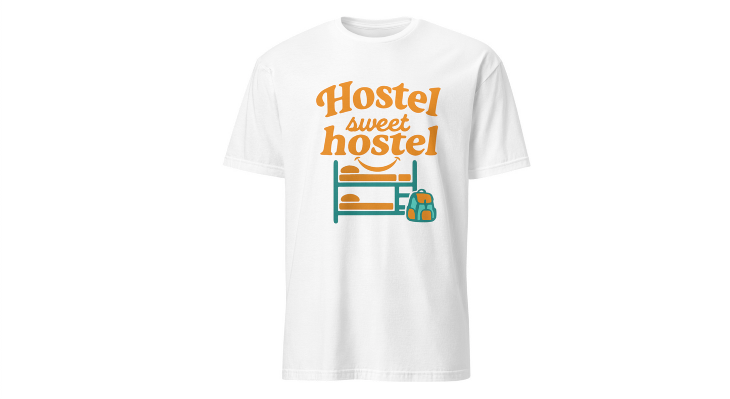 Hostel Sweet Hostel Unisex T-Shirt — Backpacking & Travel Bunk Tee Printify