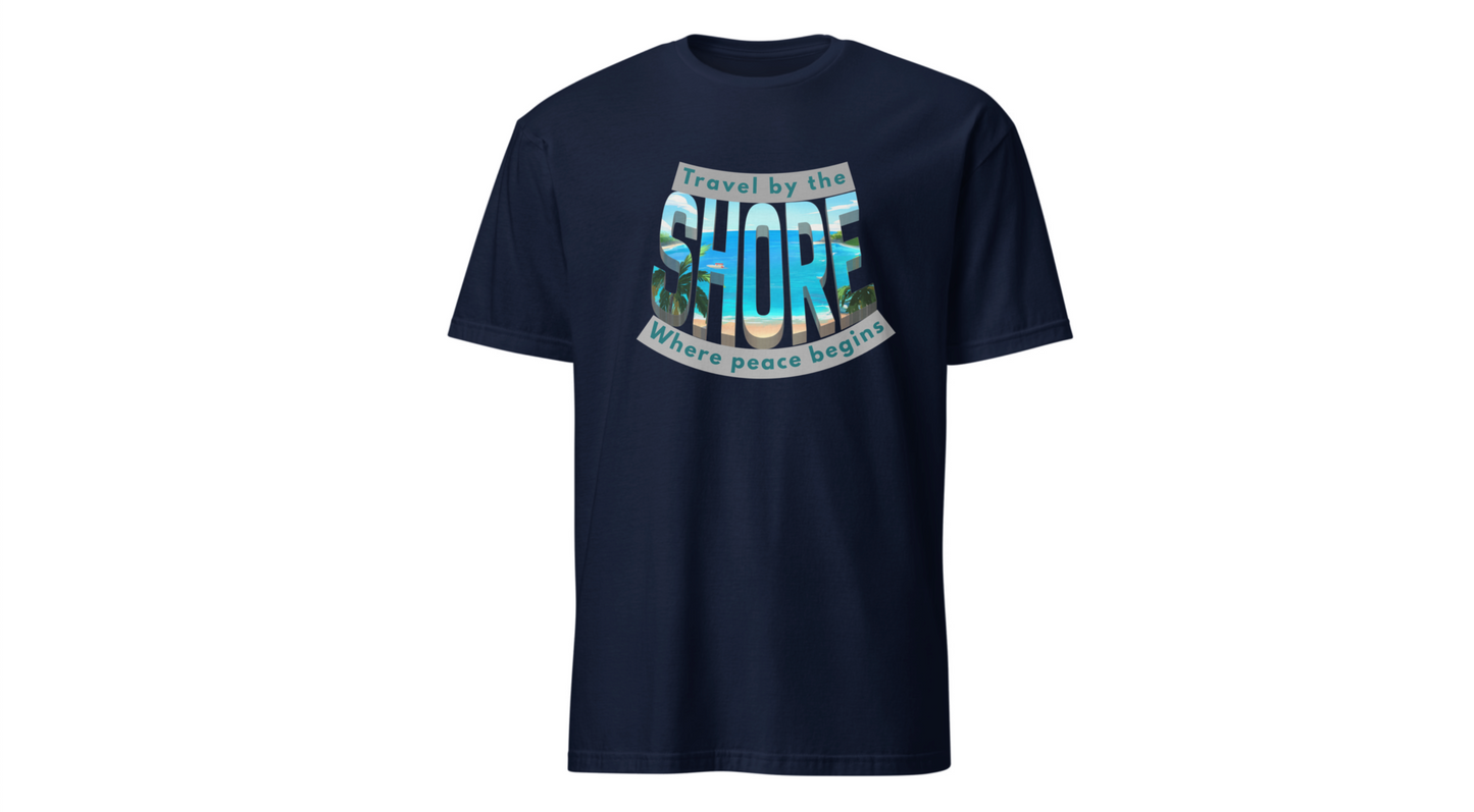 Beach Vibes Unisex Softstyle T-Shirt - "Travel by the Shore" Design Printify