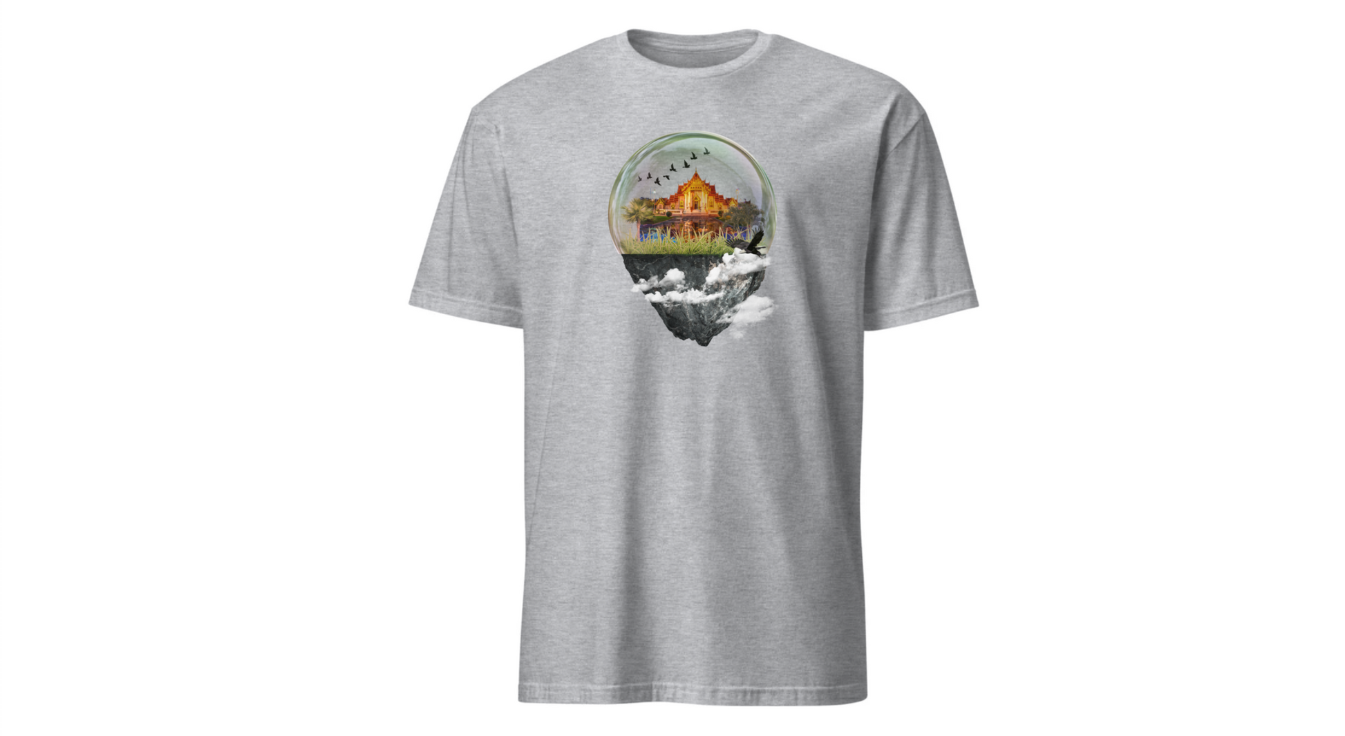 Unisex Image Manipulation "Castle Trapped in a Glass Case" Design for T-Shirt Printify