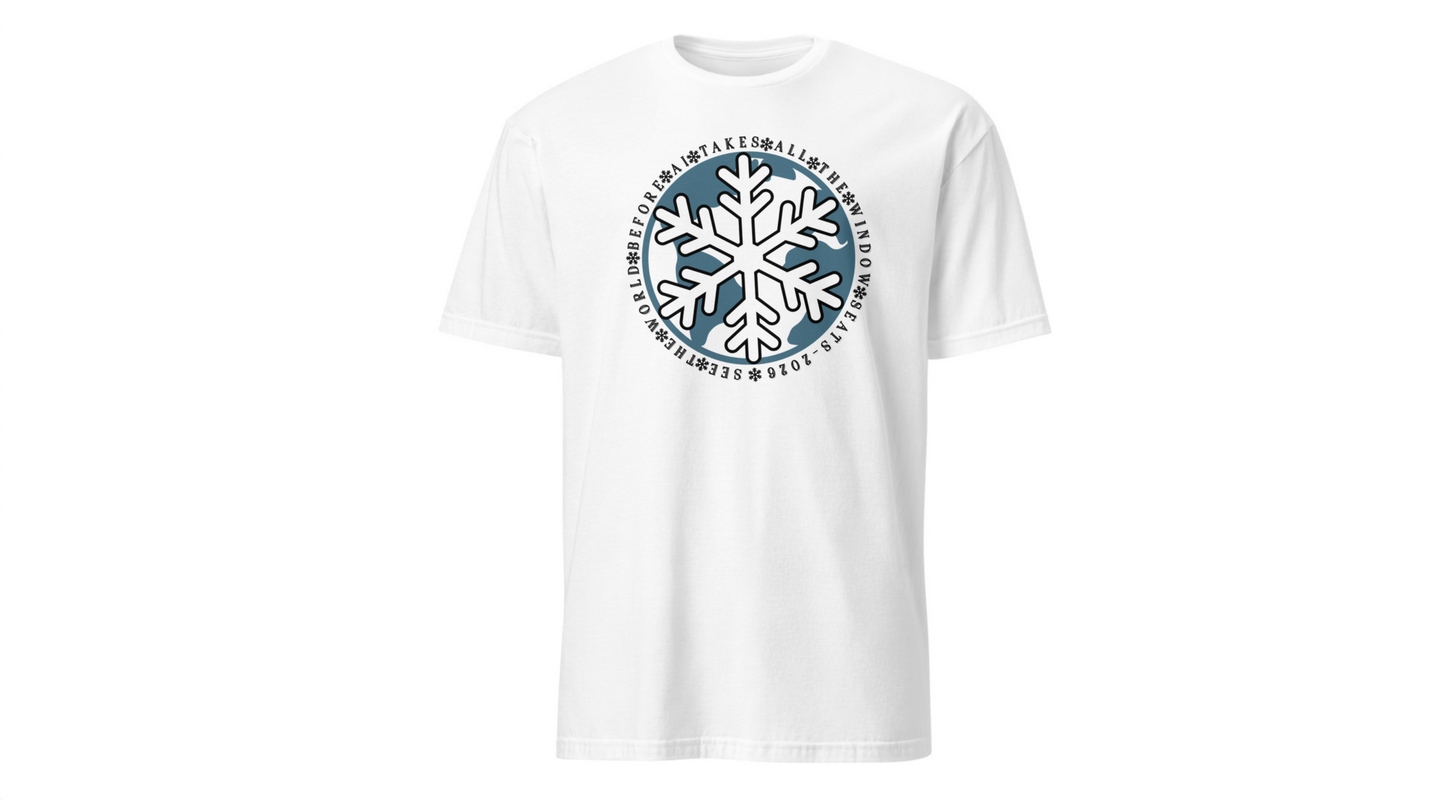 Snowflake Graphic T-Shirt – Circular Winter Emblem Tee Printify
