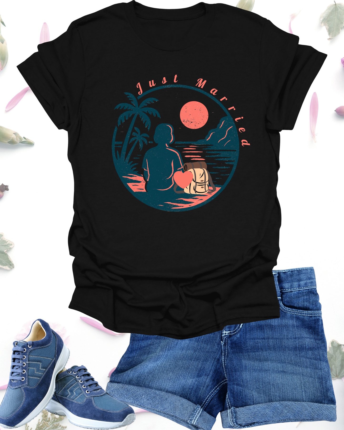 “Just Married” Women’s T-Shirt – The Perfect Blend of Humor and Sarcasm Printify