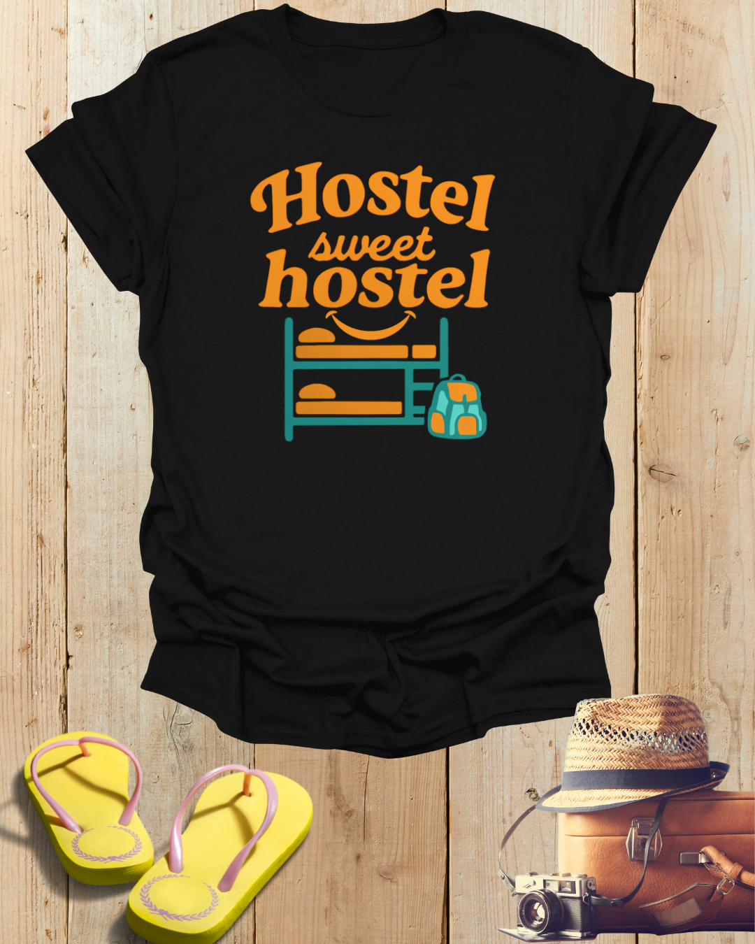 Hostel Sweet Hostel Unisex T-Shirt — Backpacking & Travel Bunk Tee Printify