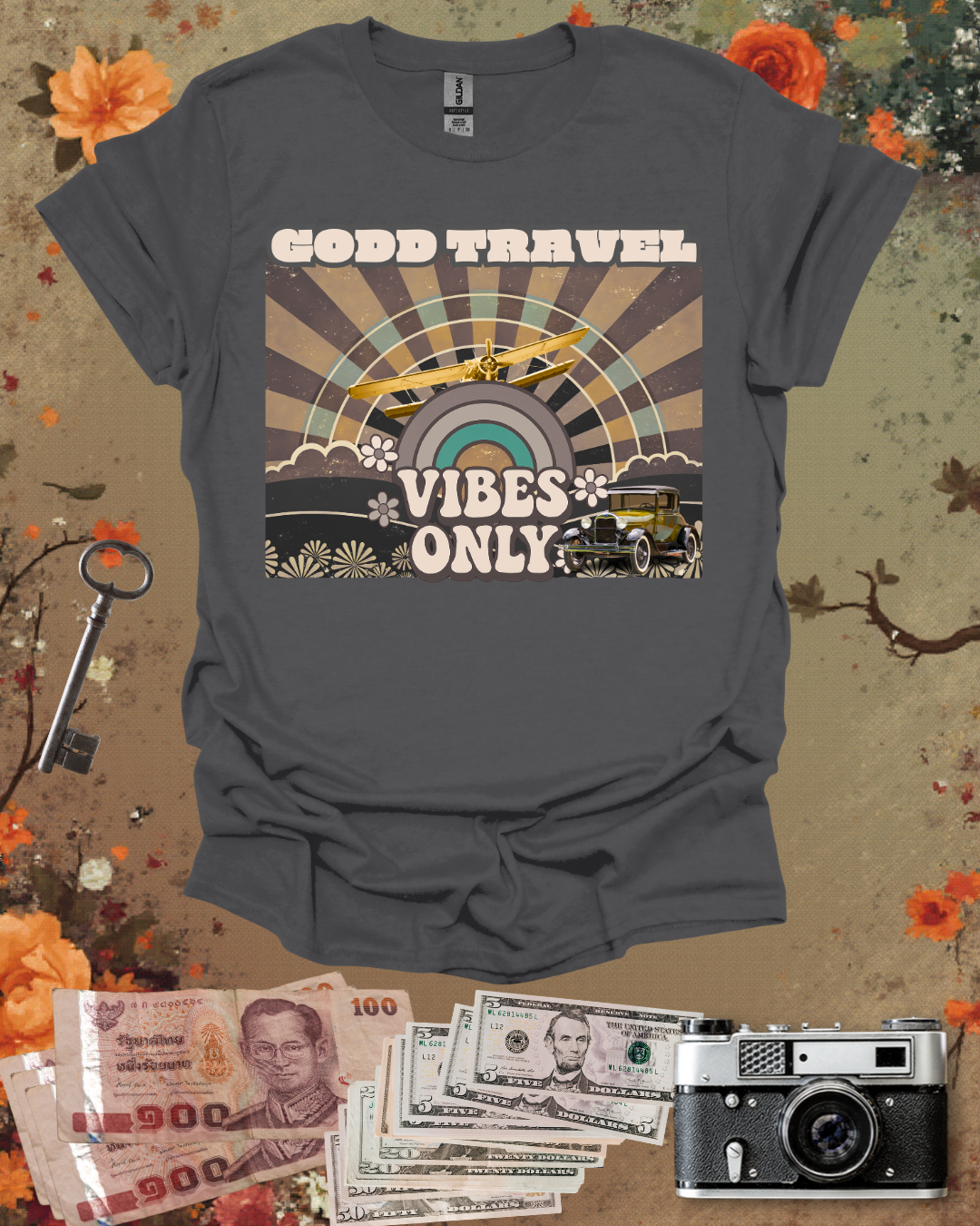 Good Travel Vibes Only T-Shirt Printify
